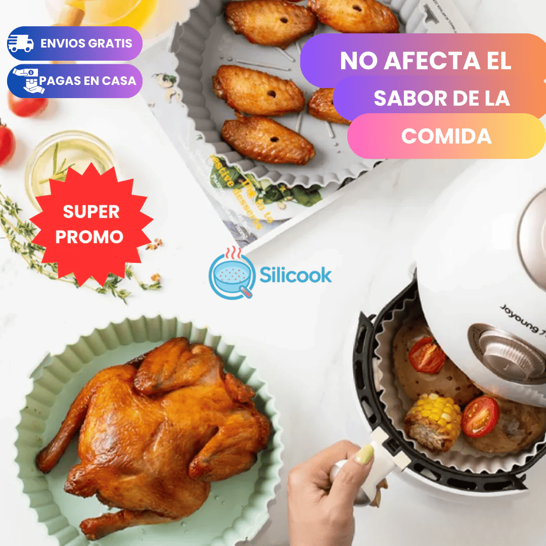 Silicook™ Kit 6 Moldes en 1 para Freidora de Aire + Recetario incluido