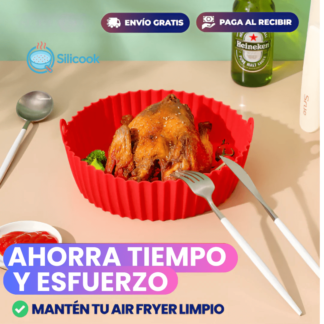 Silicook™ Kit 6 Moldes en 1 para Freidora de Aire + Recetario incluido