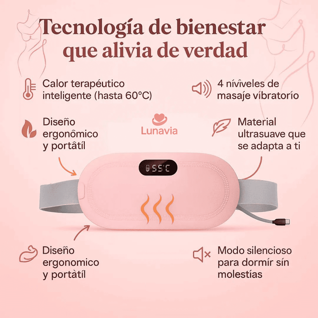 Lunavia™ Cinturón Térmico Menstrual - ¡EL MEJOR ALIADO PARA TU CICLO MENSTRUAL!