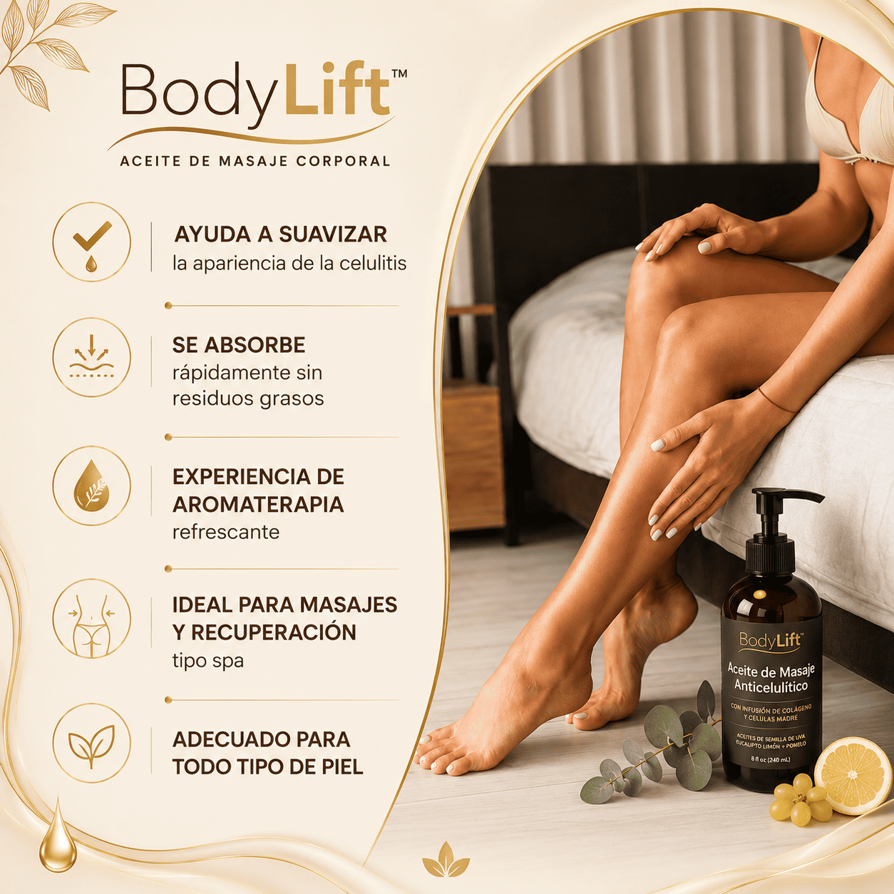 BodyLift™ Aceite Masaje Corporal Reafirmante Anticelulitis