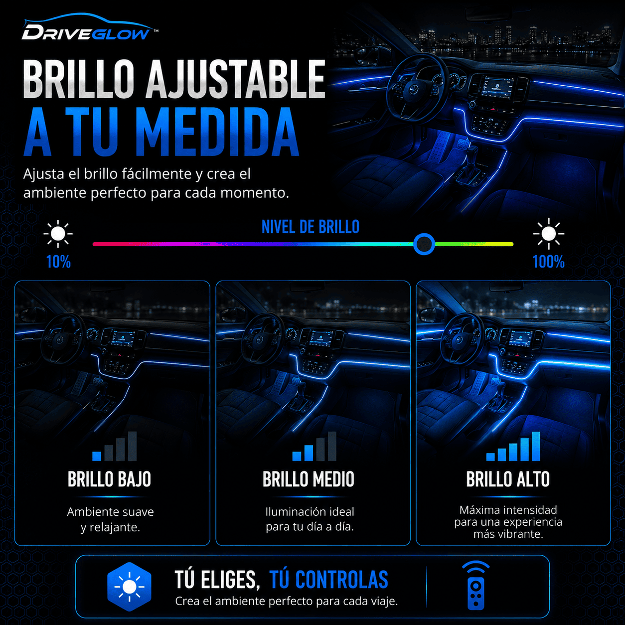 DriveGlow™ Cinta Led Pro para Auto con Control