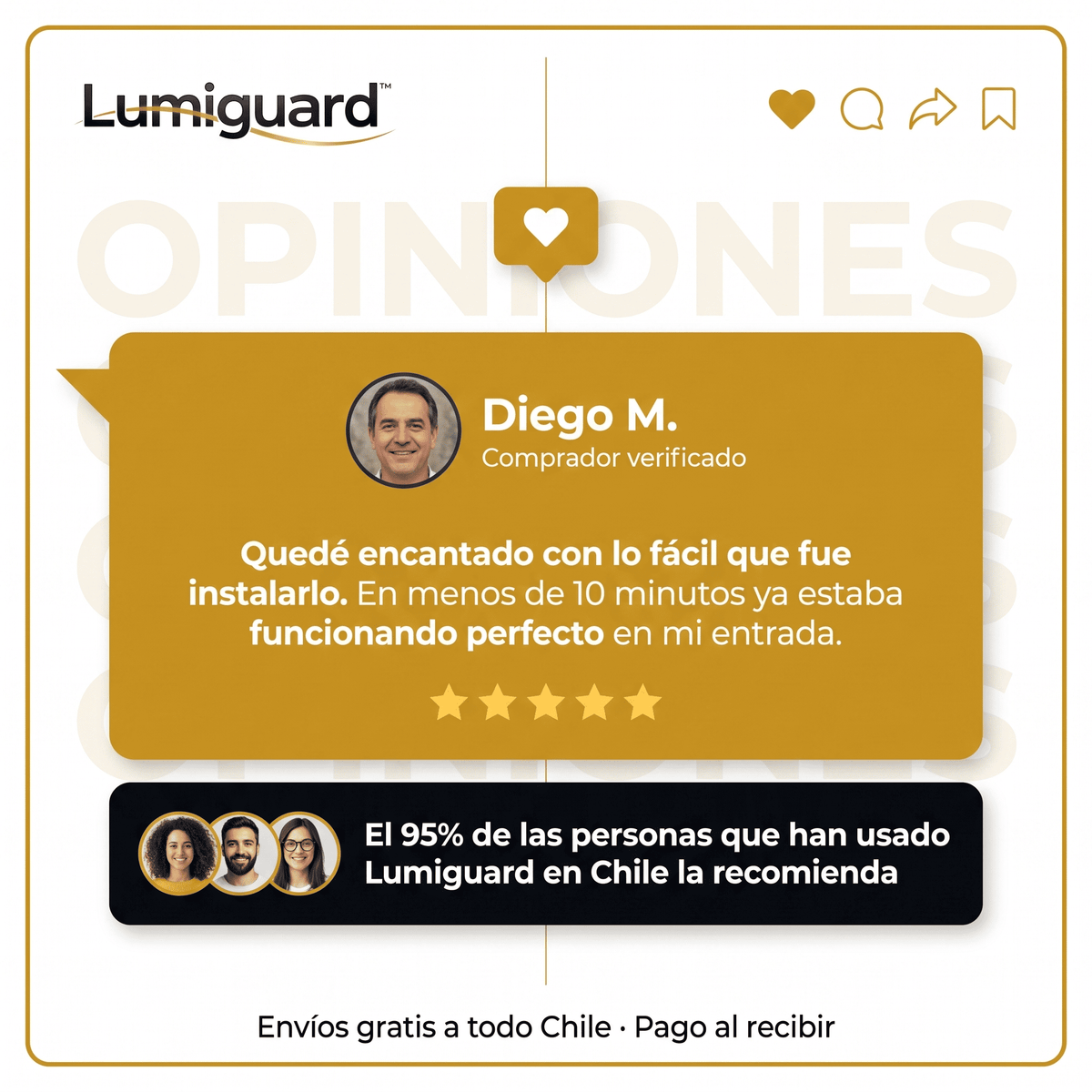 LumiGuard™ Pack x3 Focos Solares LED con Sensor de Movimiento