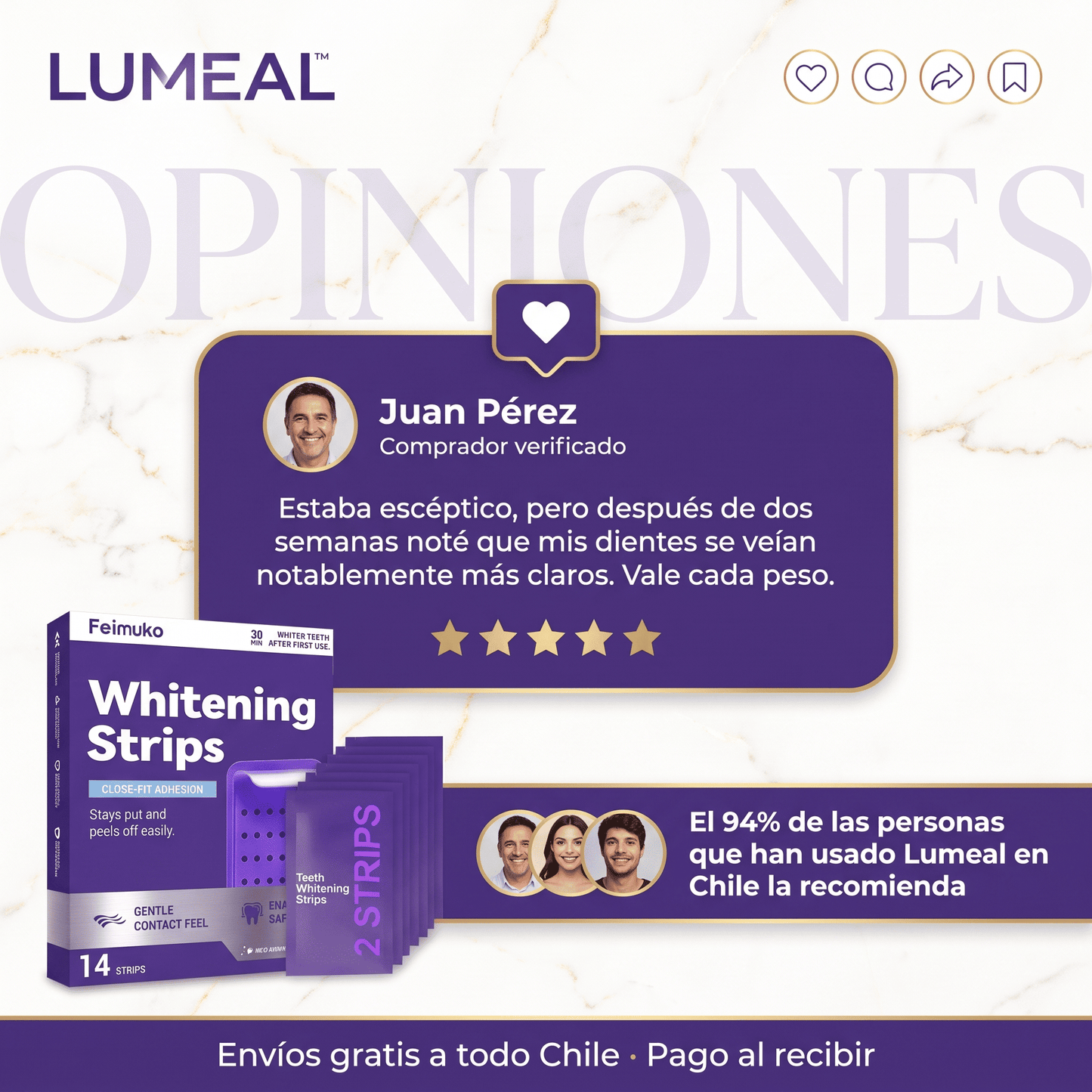 Lumeal™ Tiras blanqueadoras dentales