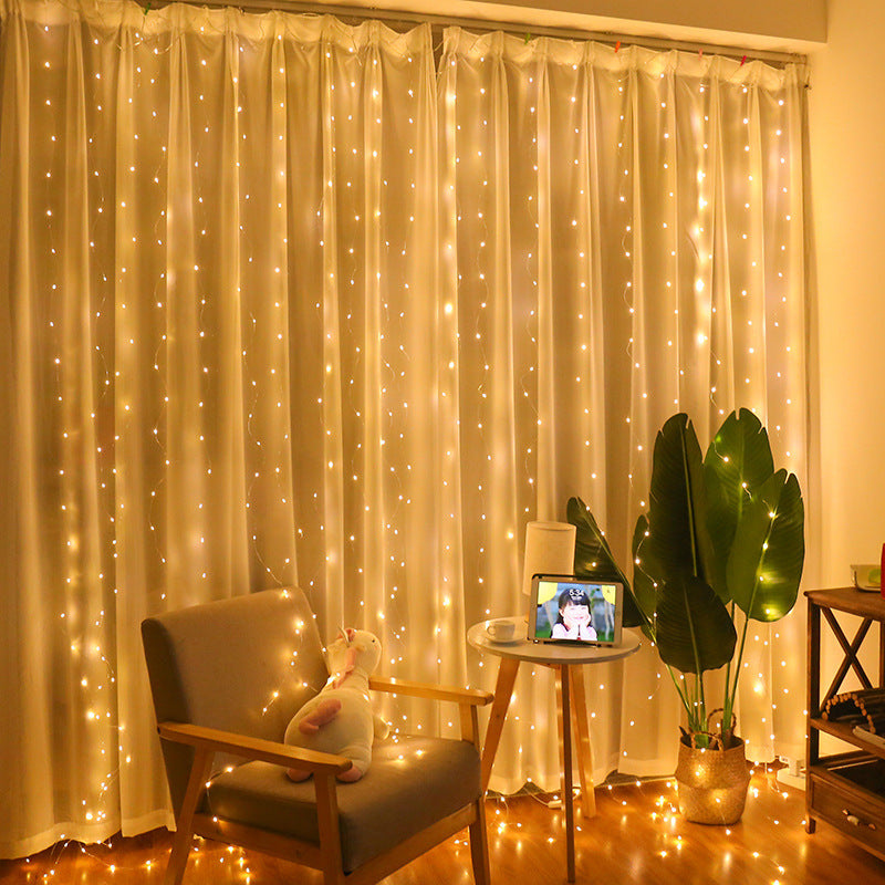 Luces De Cortina Luz Amarillo De 3x2 M