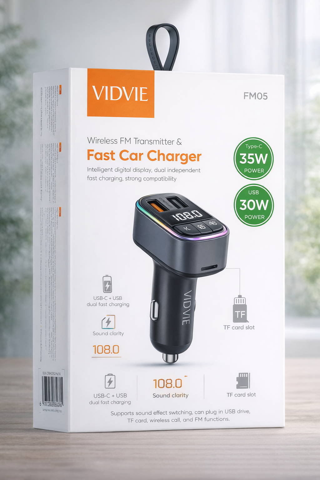Transmisor Cargador De Auto Bluetooth Fm