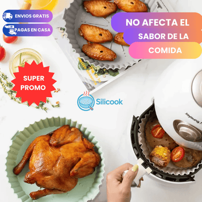 Silicook™ Kit 6 Moldes en 1 para Freidora de Aire + Recetario incluido