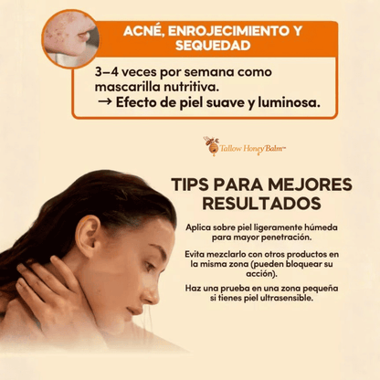 Tallow Honey Balm™ Bálsamo Orgánico de Sebo de Res y Miel Hidratación Ancestral