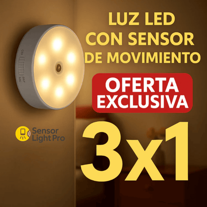 SensorLight Pro™ Lampara LED con Sensor de Movimiento - OFERTA PACK 3x1