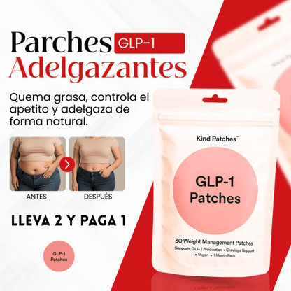 Kind Patches™ Parches Adelgazantes GLP-1 - Controla tu Peso Fácil y Seguro 2x1