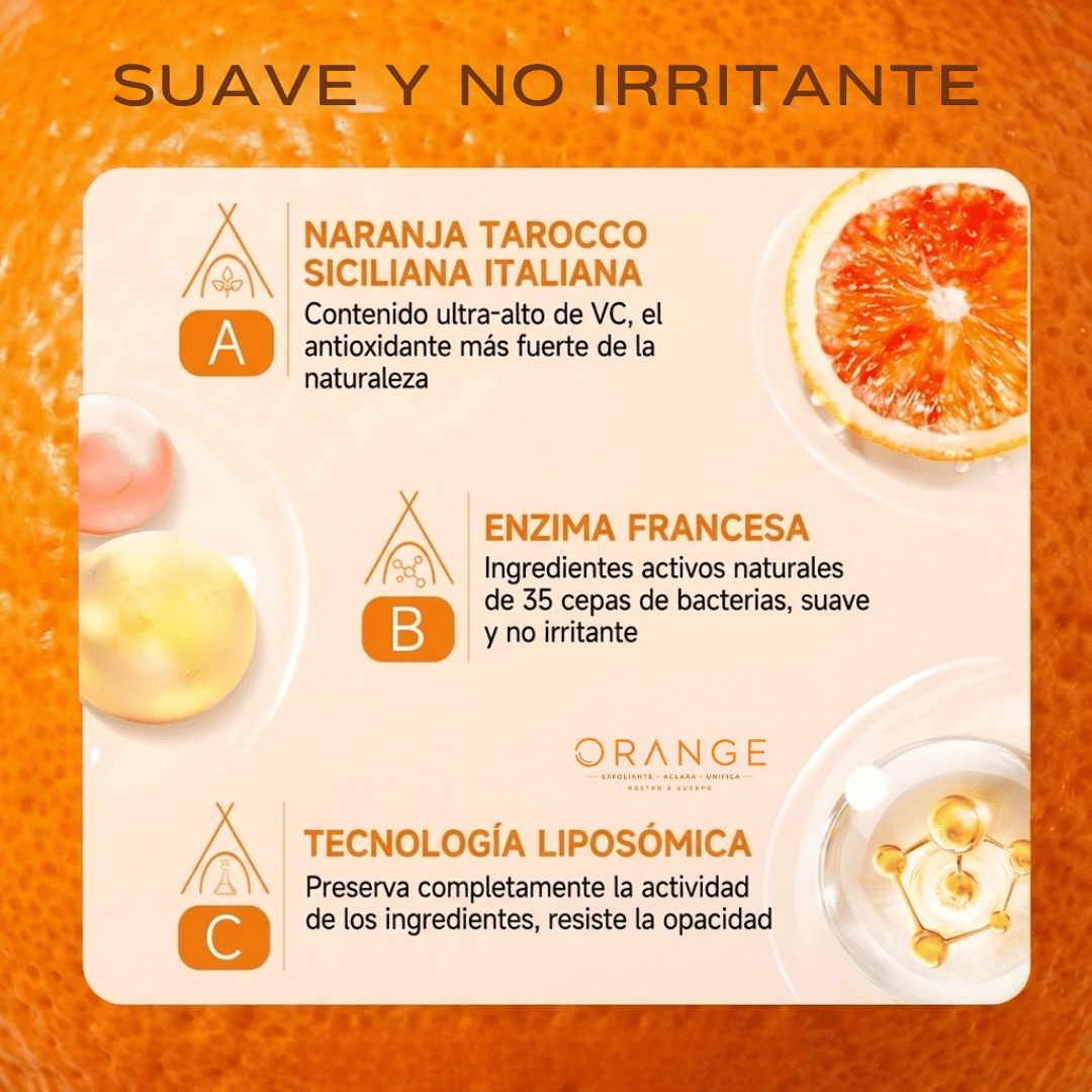 ORANGE™ Exfoliante Rostro y Cuerpo Aclarador de Manchas