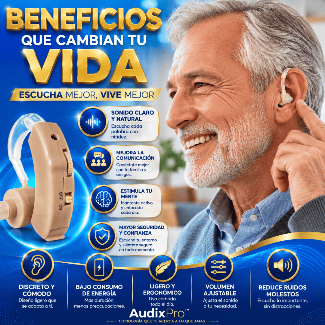 AudixPro™ Amplificador Auditivo Escucha Cada Momento con Claridad