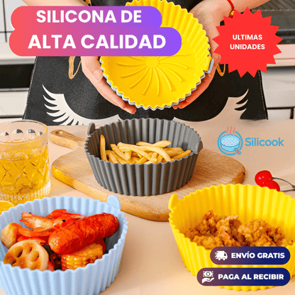 Silicook™ Kit 6 Moldes en 1 para Freidora de Aire + Recetario incluido