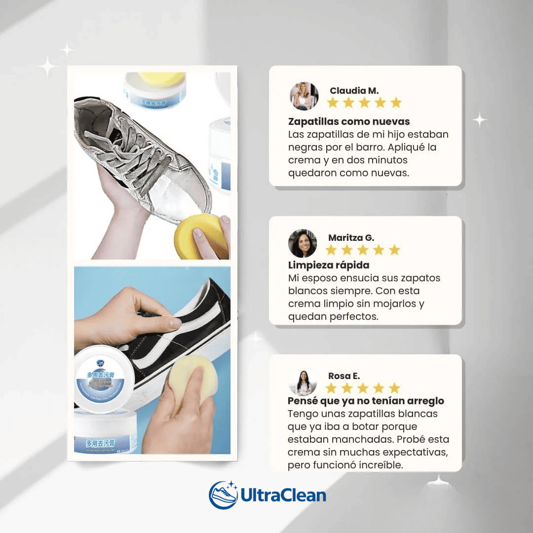 Ultra Clean™ Cremas Limpiadoras de Zapatillas y Zapatos Blancos Pack x2