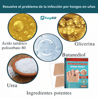 FungiKill™ Parche Elimina Hongos en Uñas, Protege y Restaura Pack x36 Parches