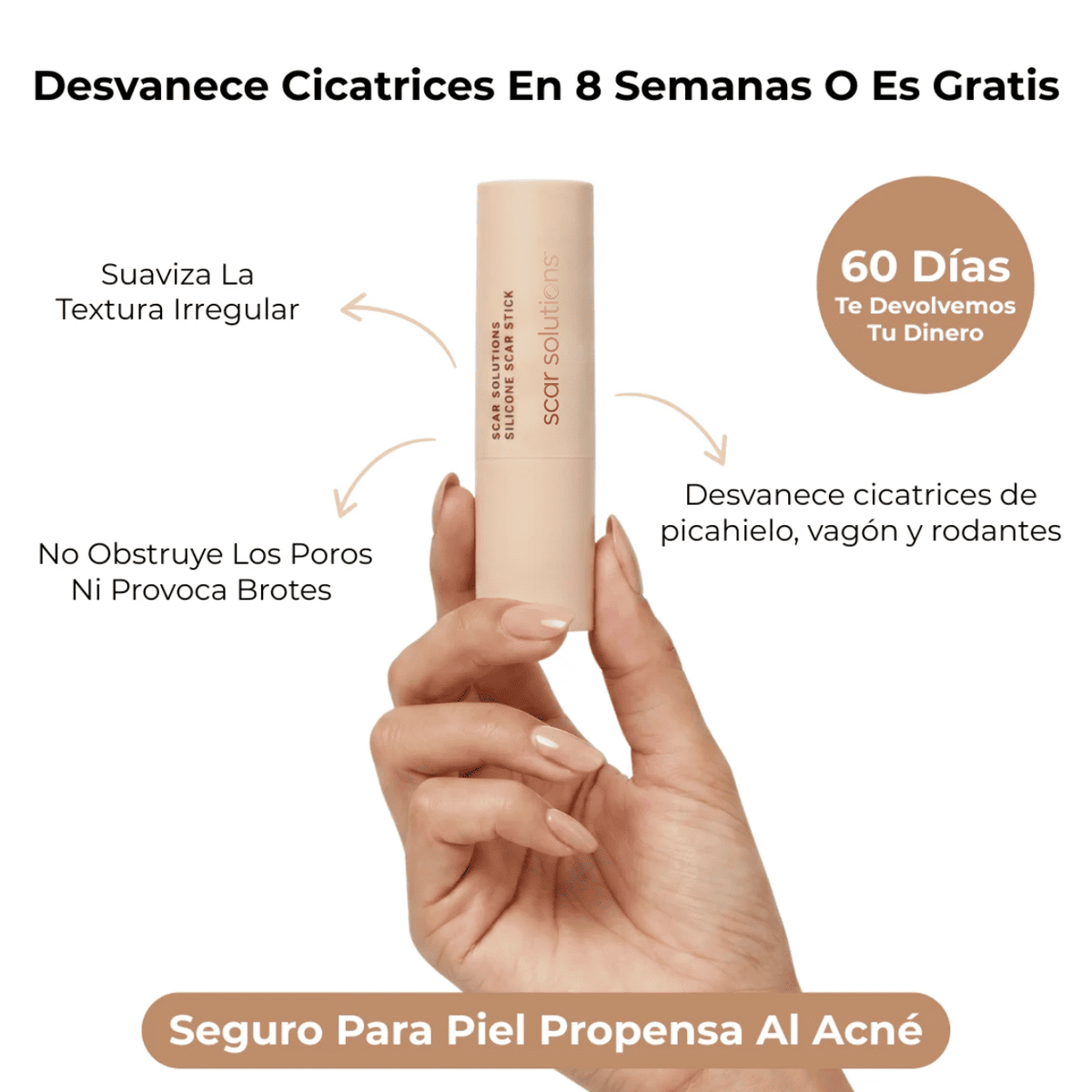Scar Solutions™ Stick Remodelador de Cicatrices de Acné y estrías