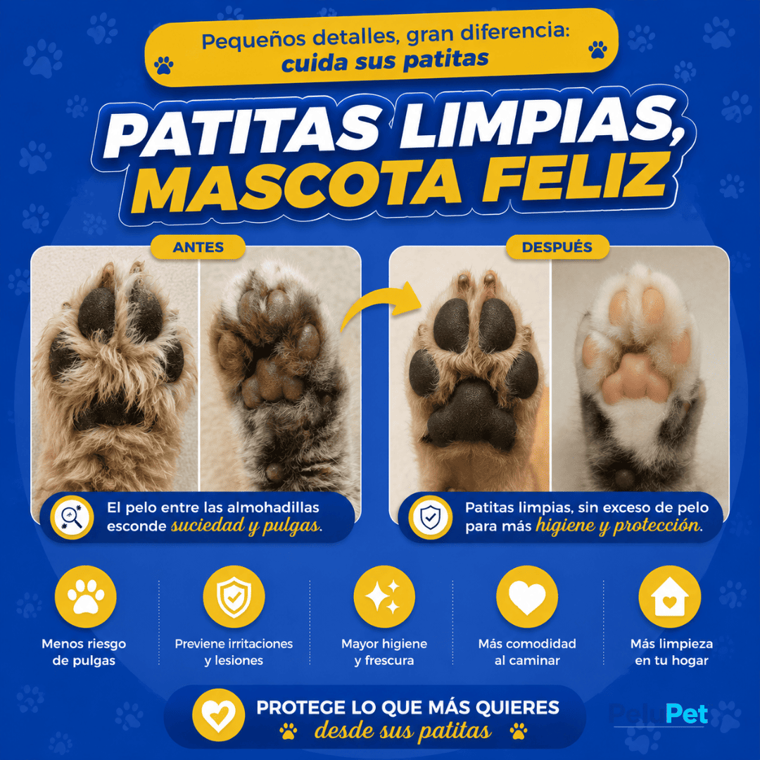 PeluPet™ Cortadora de Pelo para Mascotas Silenciosa y Profesional