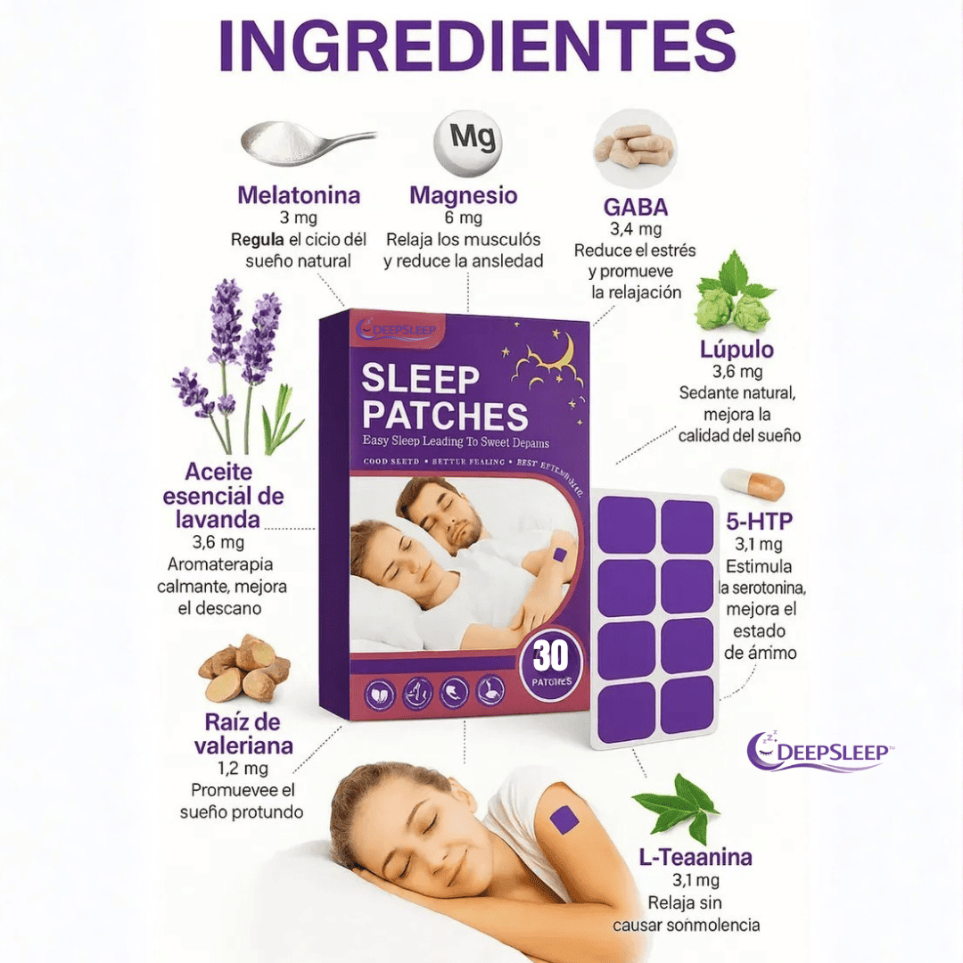 DEEPSLEEP™ Parches Para Dormir con Melatonina Natural Pack 2X1