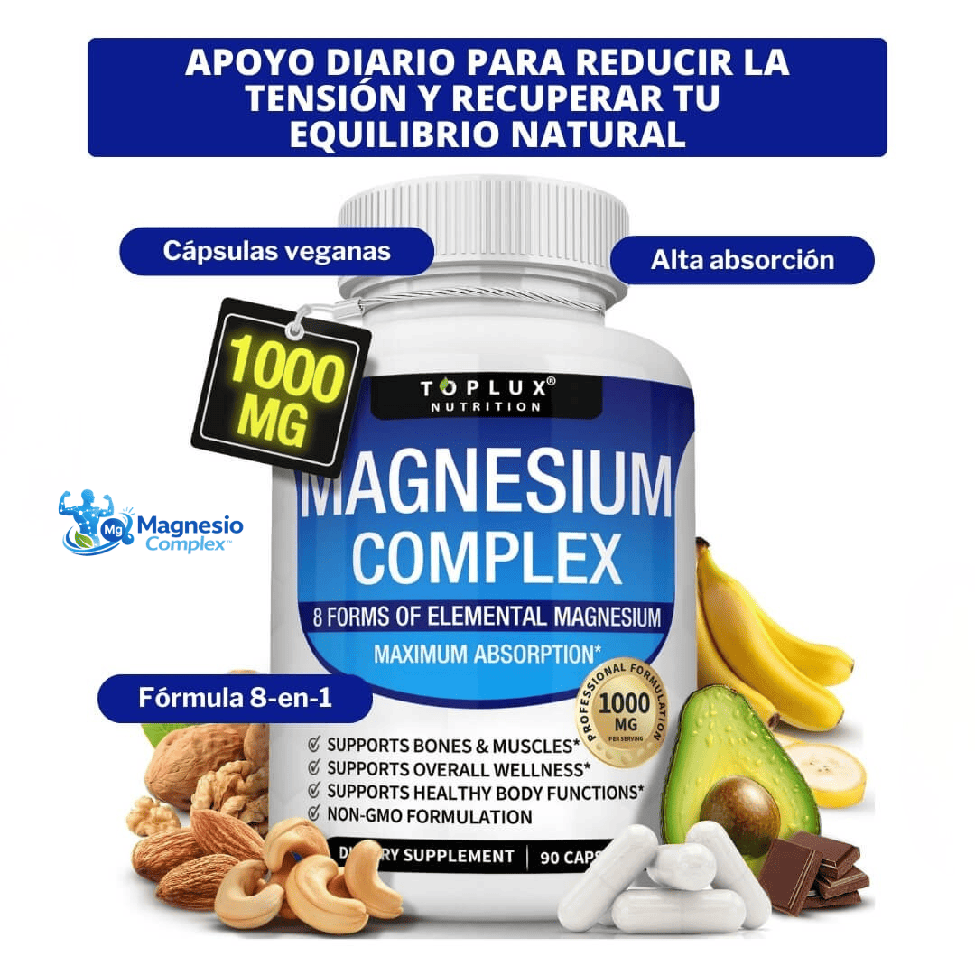 Magnesio Complex™ Suplemento Premium, Apoya la Energía, el Descanso, la Salud Muscular y Osea