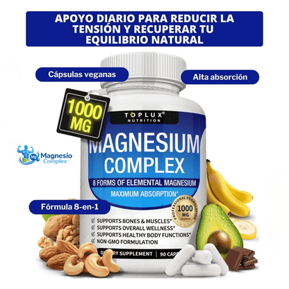 Magnesio Complex™ Suplemento Premium, Apoya la Energía, el Descanso, la Salud Muscular y Osea