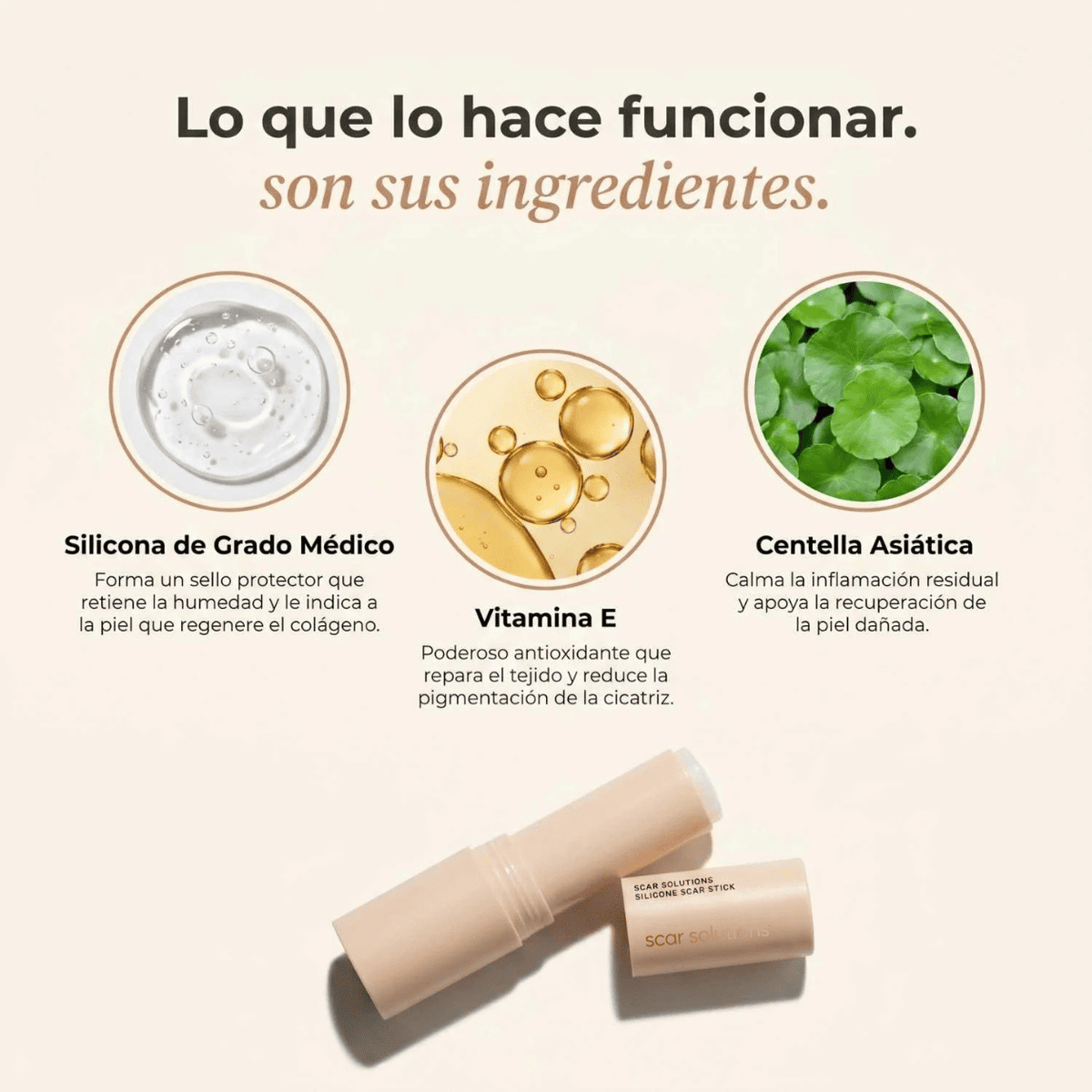 Scar Solutions™ Stick Remodelador de Cicatrices de Acné y estrías