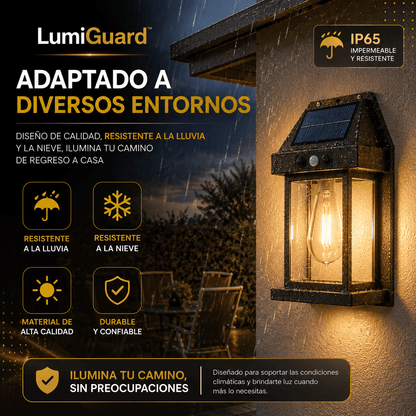 Pack de 2 LumiGuard™ Focos Solares LED Luz Cálida con Sensor de Movimiento para Exterior
