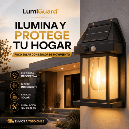 Pack de 2 LumiGuard™ Focos Solares LED Luz Cálida con Sensor de Movimiento para Exterior