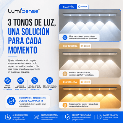 LumiSense™ Barra LED Inteligente con Sensor de Movimiento 50 cm