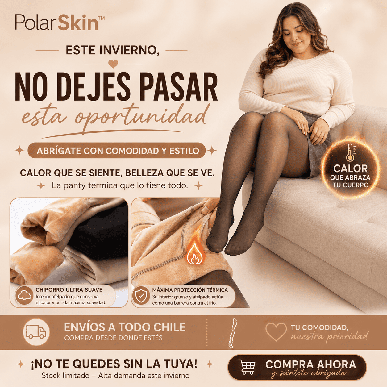 PolarSkin™ Panty Calza Térmica Efecto Piel con Chiporro Unitalla
