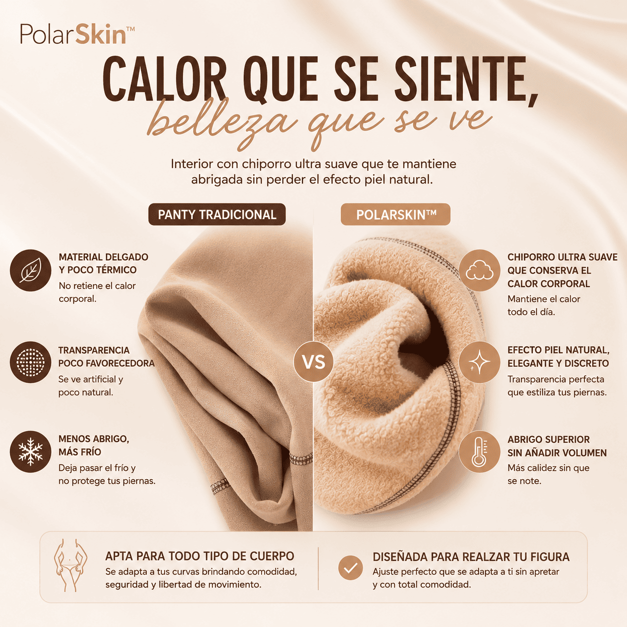PolarSkin™ Panty Calza Térmica Efecto Piel con Chiporro Unitalla