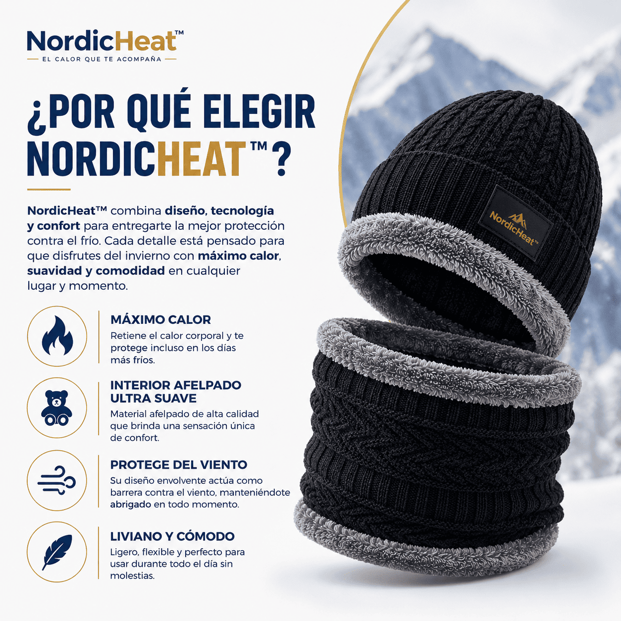 NordicHeat™ Gorro con Bufanda Térmica Unisex para Invierno