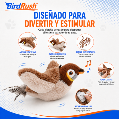 BirdRush™ Juguete Ave Interactiva Con Sonido Y Movimiento