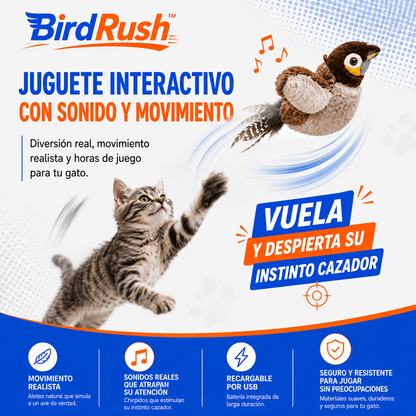 BirdRush™ Juguete Ave Interactiva Con Sonido Y Movimiento