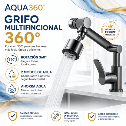 Aqua360™ Grifo Multifuncional Giratorio 360°