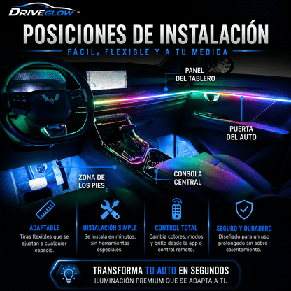 DriveGlow™ Cinta Led Pro para Auto con Control