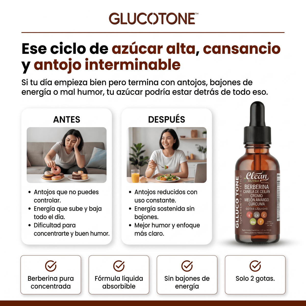 Glucotone™ Berberina en Gotas Apoya el Equilibrio de la Glucosa