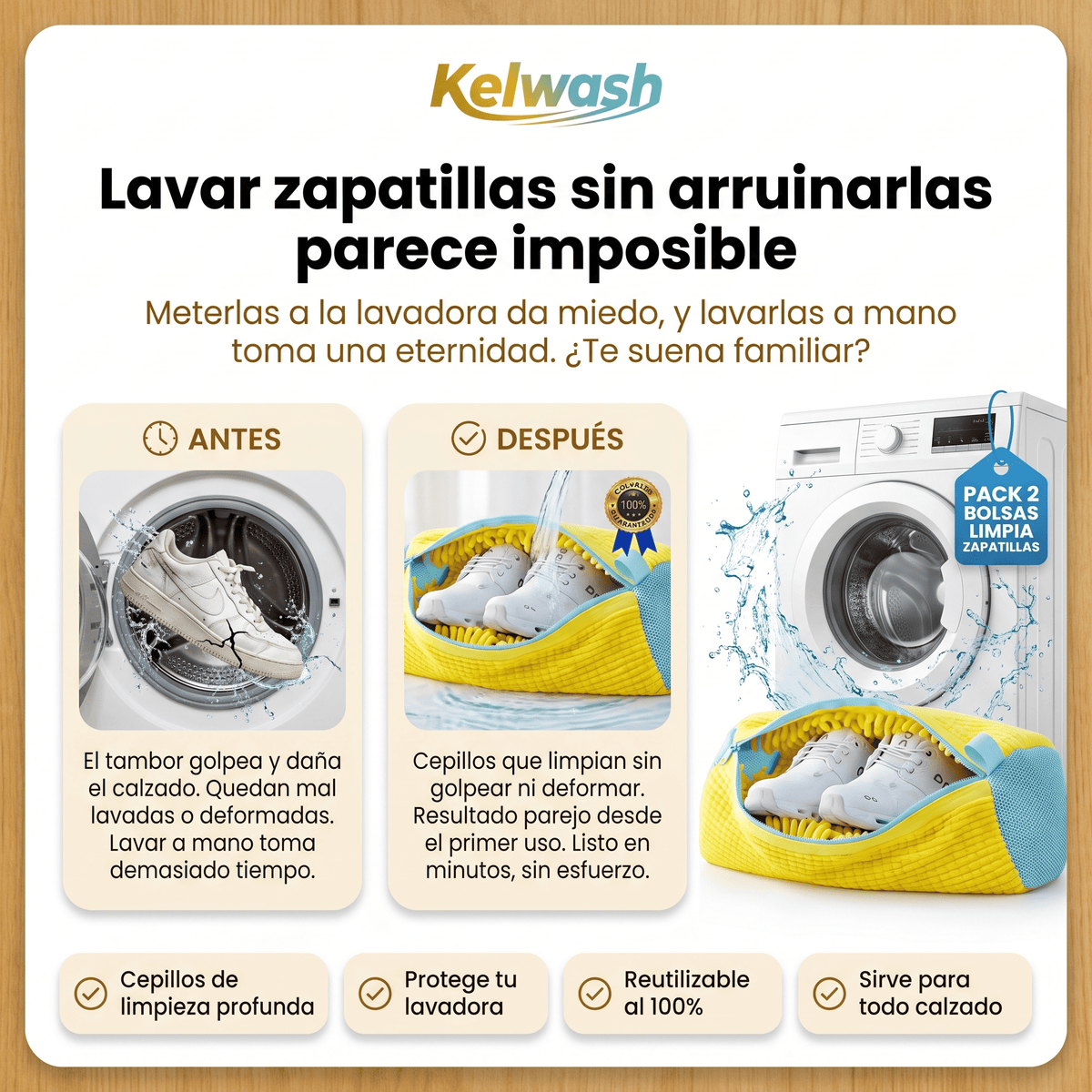 Kelwash™ Bolsa de Lavado para Zapatillas