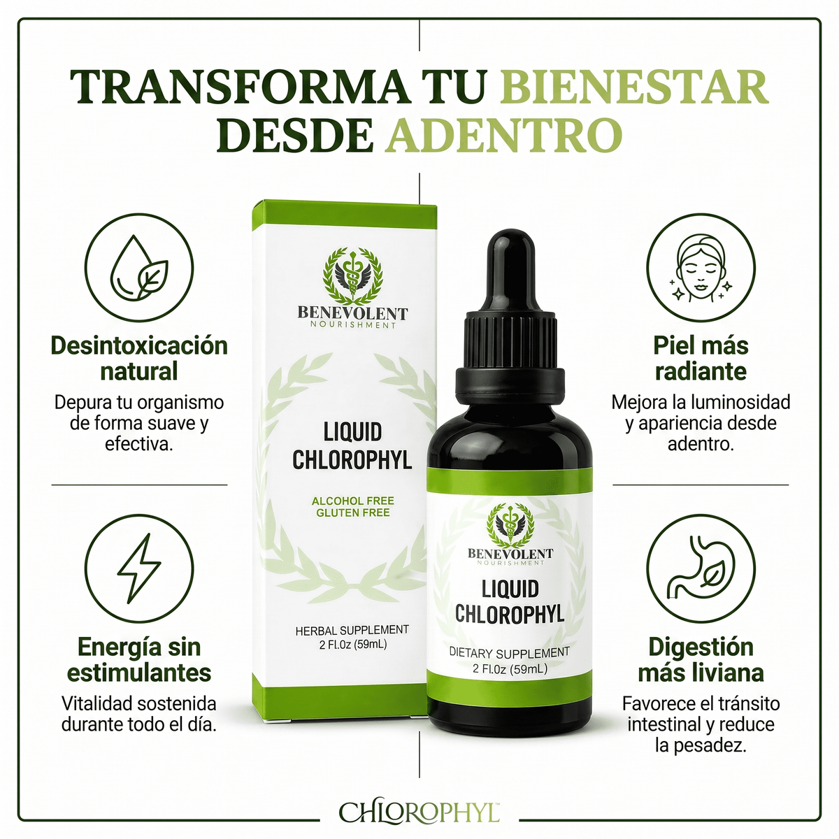 CHLOROPHYL™ Clorofila Líquida Concentrada – Suplemento Natural 2x1