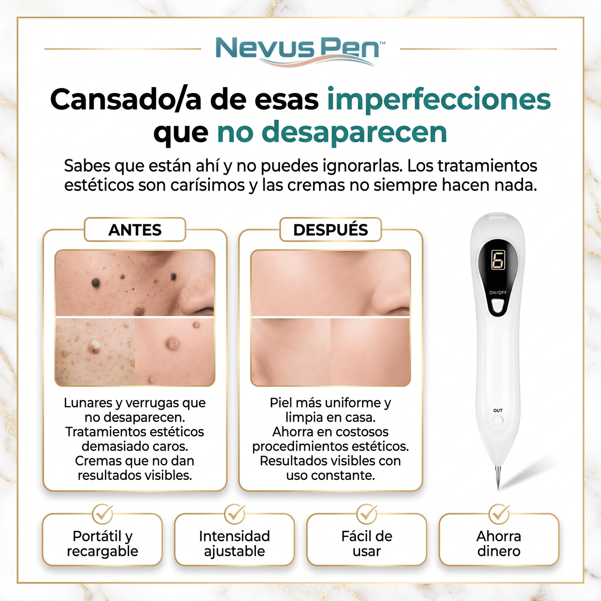 Nevus Pen™ Lapiz Cauterizador Elimina Verrugas y Lunares