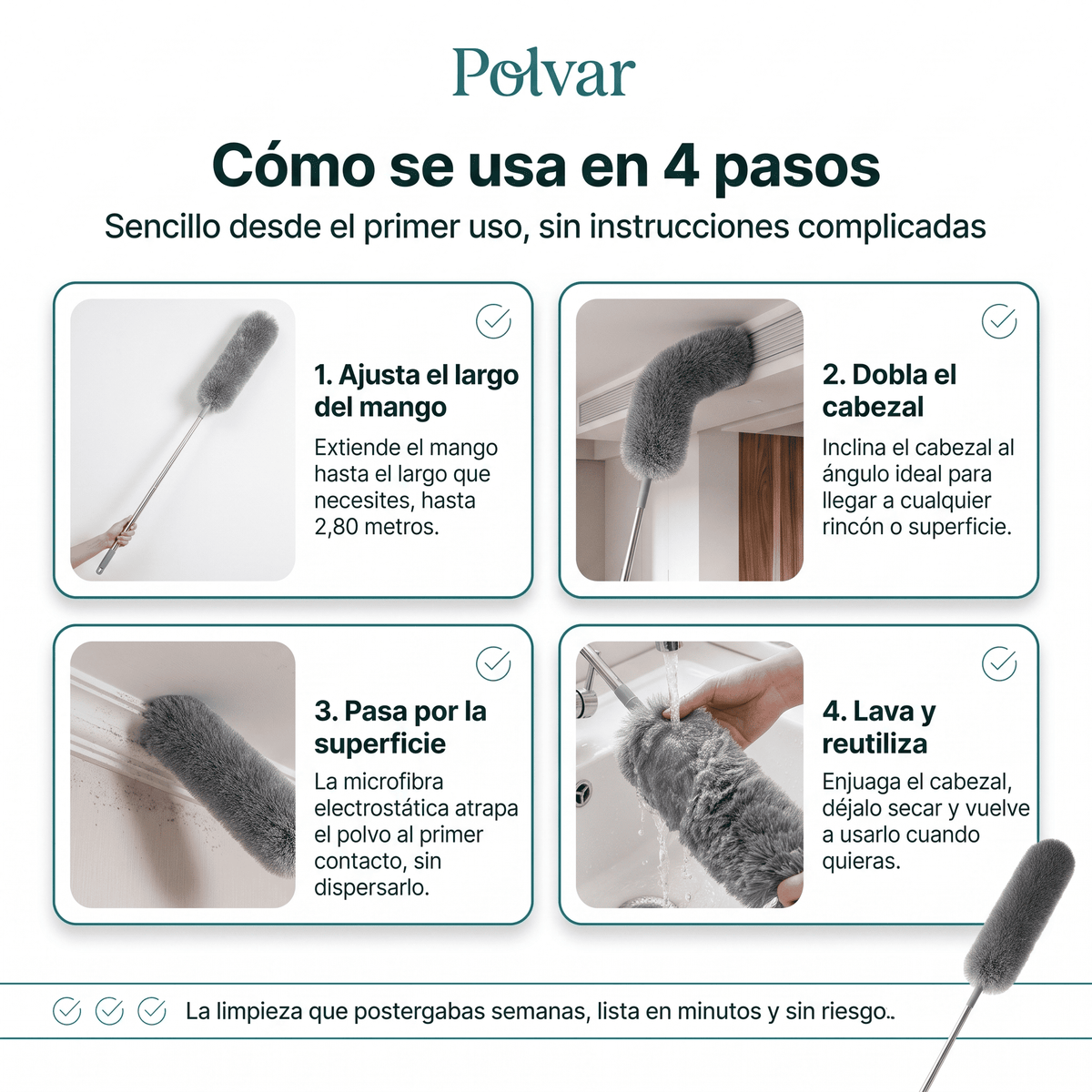 Polvar™ Plumero Extensible Multiuso 2x1