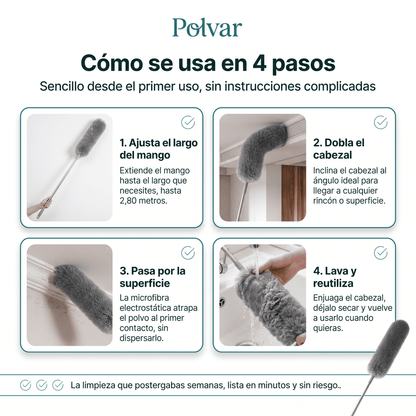 Polvar™ Plumero Extensible Multiuso 2x1