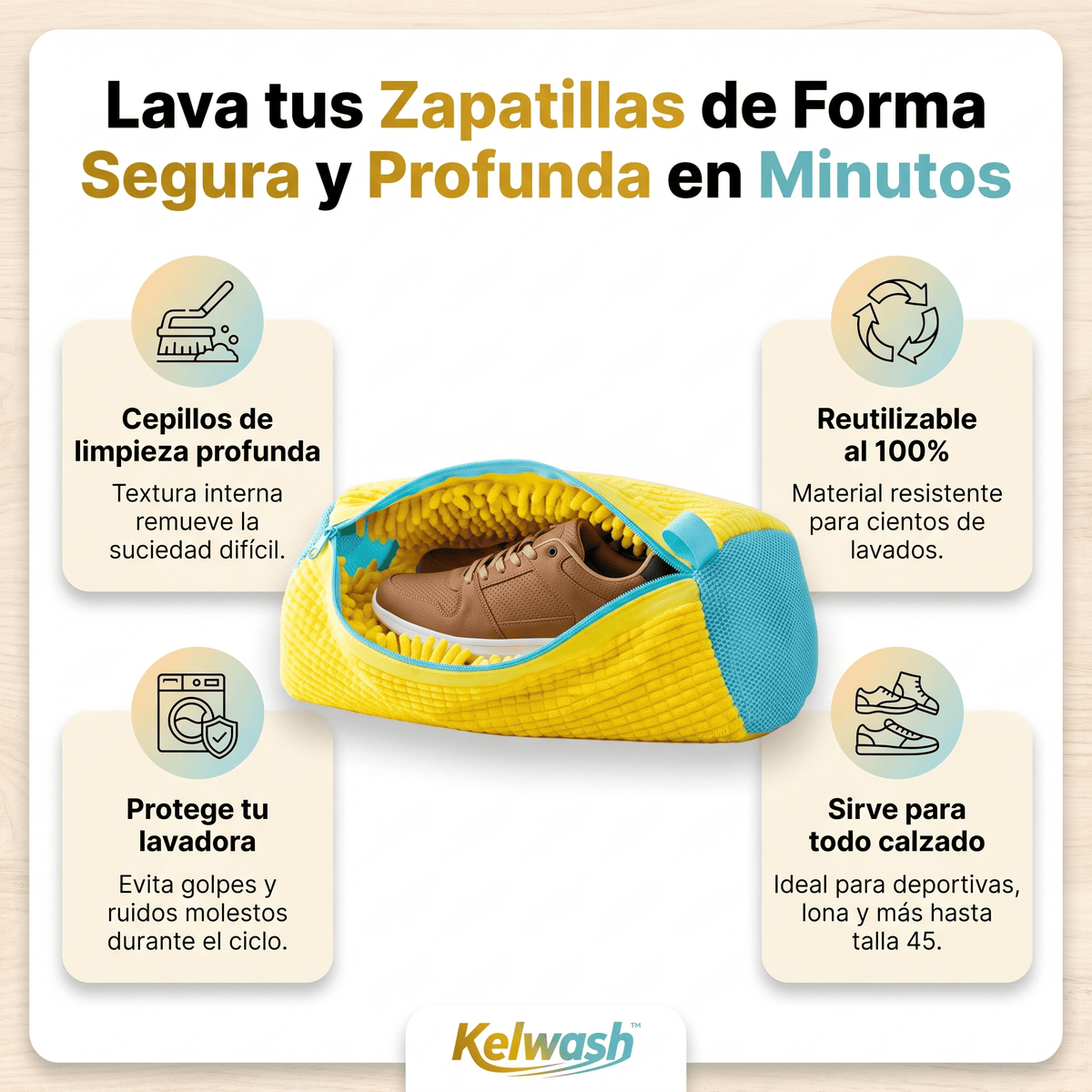 Kelwash™ Bolsa de Lavado para Zapatillas