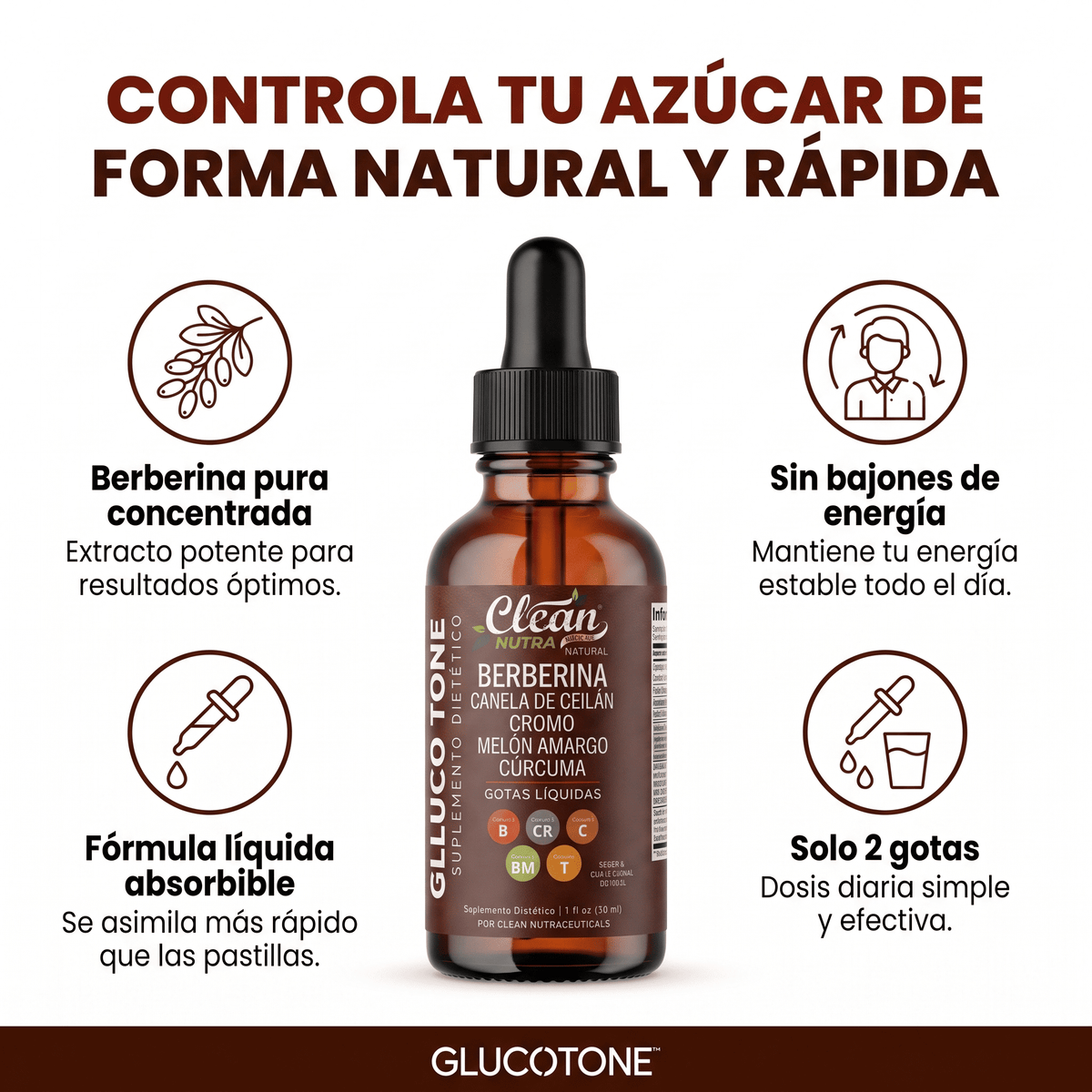 Glucotone™ Berberina en Gotas Apoya el Equilibrio de la Glucosa