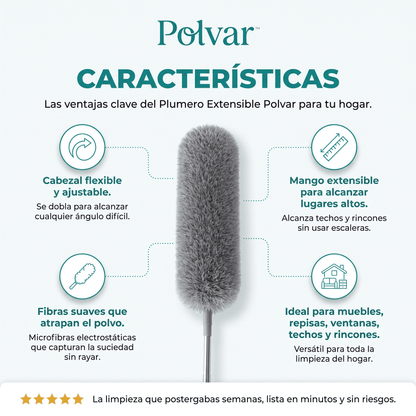 Polvar™ Plumero Extensible Multiuso 2x1