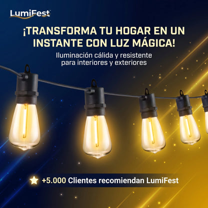 LumiFest™ Guirnalda LED Impermeables para Exterior e Interior 5 Metros 10 Luces