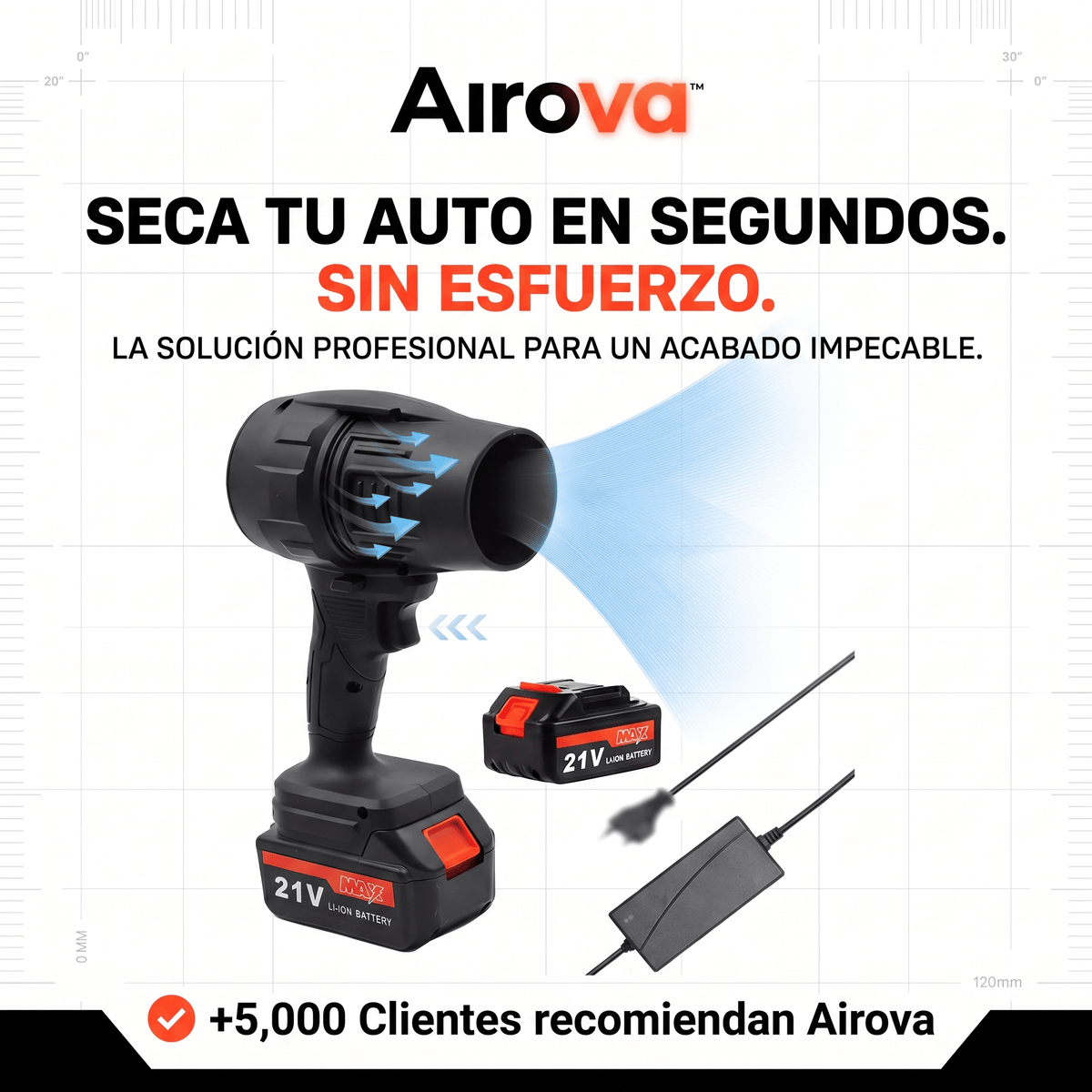 Airova™ Soplador de Aire Inalámbrico Portátil 20v