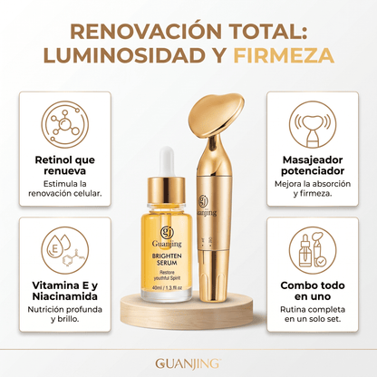 Guanjing™ Kit Masajeador y Serum Antiarrugas Aclarante Reafirmante