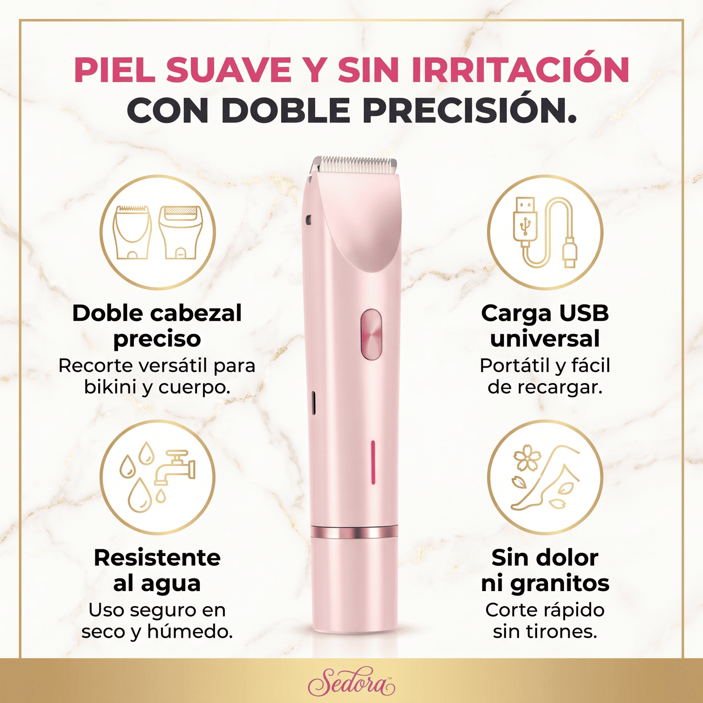 Sedora™ Depiladora femenina 2 en 1 Impermeable
