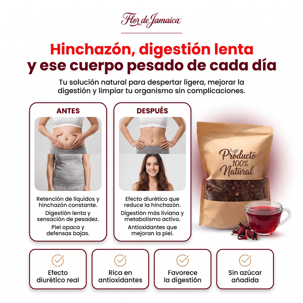 Flor de Jamaica™ Infusión Detox Premium (Hibiscus) 250g