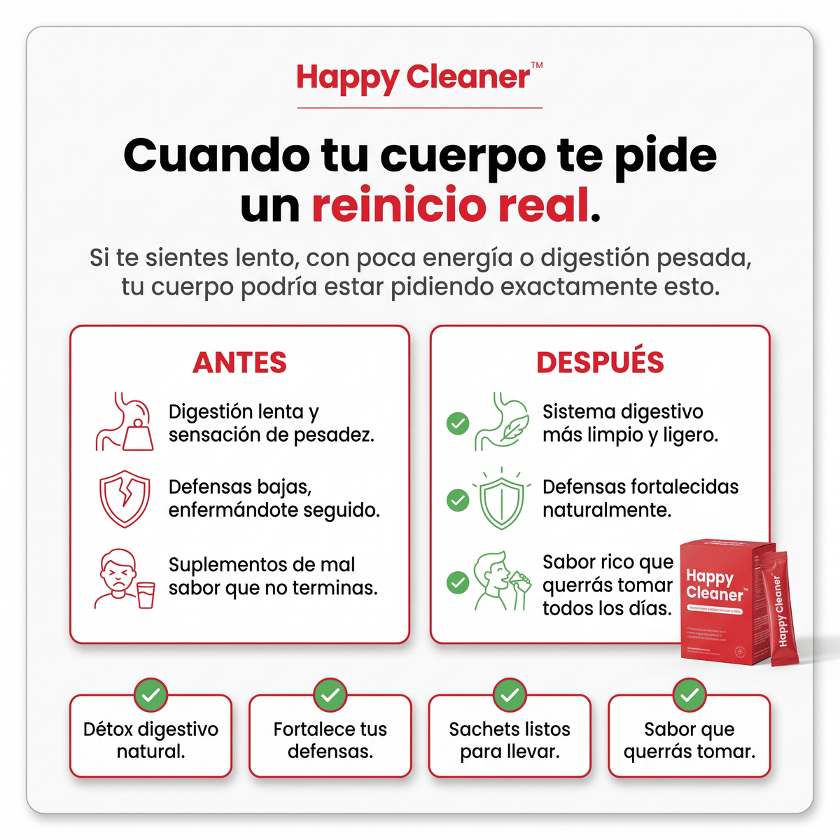 Happy Cleaner™ Salud Intestinal y Bienestar Digestivo