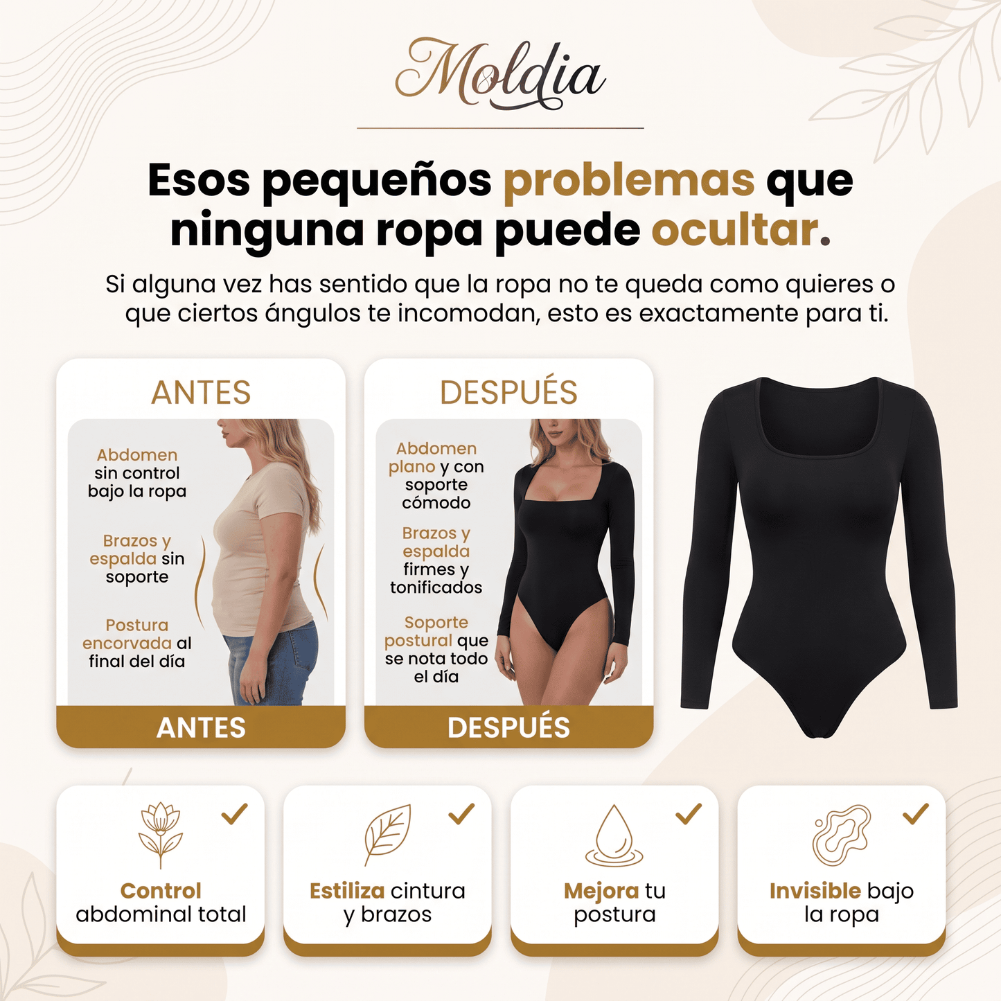 Moldia™ Faja Body Moldeador de Manga Larga